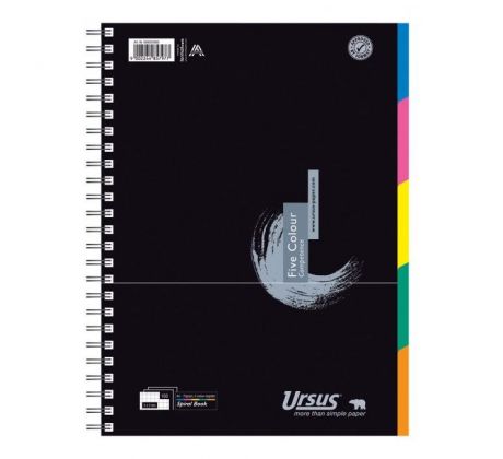 Blok College Format Werk Ursus A4 100 listov štvorčekový farebný register