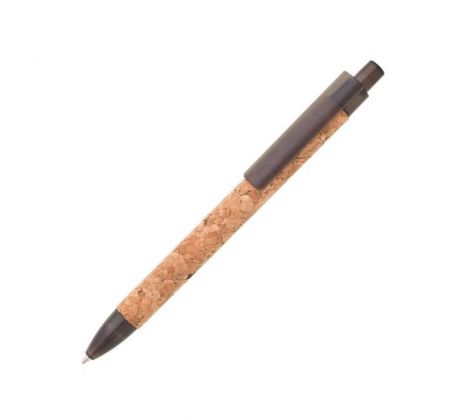 Guľôčkové pero KORK s povrchom z korku čierne