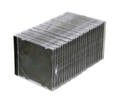 Single CD case – clear cover and base with black tray assembled 100pcs (CD1-B/100)