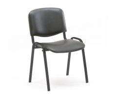Konferenčná stolička ISO, čierna kostra, čierna zdr. ekokoža 010