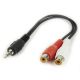 3.5 mm plug to 2 x RCA sockets stereo audio cable, 0,2 m (CCA-406)