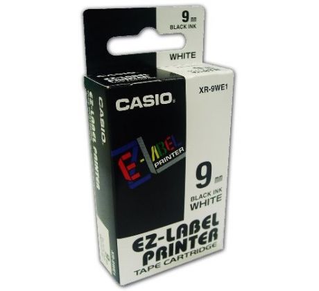 páska CASIO XR-9WE1 Black On White Tape EZ Label Printer (9mm) (XR-9WE1)
