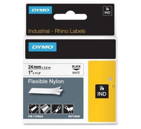 páska DYMO 1734524 D1 Black On White Flexible Nylon Tape (24mm) (S0773840/1734524)