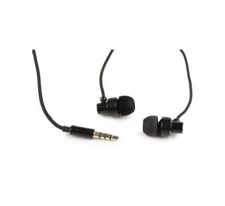 Metal earphones with microphone, "Paris", black (MHS-EP-CDG-B)