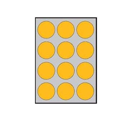 Etikety kruhové farebné priemer 60 mm APLI A4 20 hárkov fluo oranžové