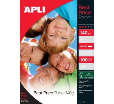 Fotopapier APLI A4 Best Price lesklý, 140g, 100 hárkov