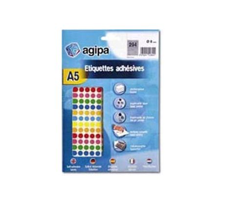 Etikety kruhové 8mm Agipa A5 mix 7 farieb