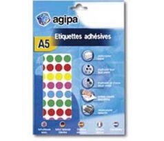 Etikety kruhové 15mm Agipa A5 mix 5 farieb