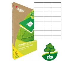 Etikety univerzálne recyklované 70x37mm Agipa A4 100 hárkov