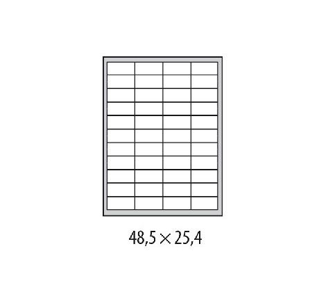 Etikety univerzálne 48,5x25,4mm Etibox A4 100 hárkov