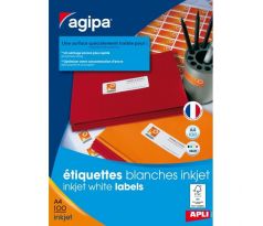 Etikety inkjet 63,5x33,9mm Agipa A4 100 hárkov