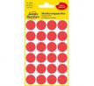 Etikety kruhové 18mm Avery červené