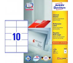 Etikety univerzálne 105x57mm Avery A4 100 hárkov