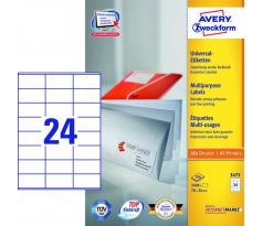 Etikety univerzálne 70x36mm Avery A4 100 hárkov