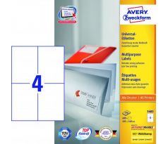 Etikety univerzálne 105x148mm Avery A4 100 hárkov