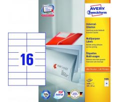 Etikety univerzálne 105x37 mm Avery A4 100 hárkov