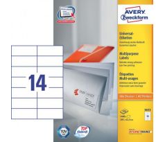 Etikety univerzálne 105x42,3mm Avery A4 100 hárkov