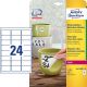 Etikety polyesterové veľmi odolné 63,5x33,9mm Avery A4 biele odnímateľné 20 hárkov