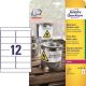 Etikety polyesterové veľmi odolné 99,1x42,3mm Avery A4 biele 20 hárkov
