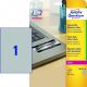 Etikety polyesterové veľmi odolné 210x297mm Avery A4 strieborné 20 hárkov