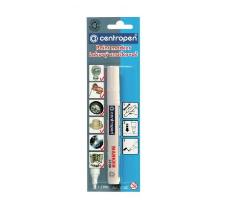 Lakový popisovač Centropen 9100 biely