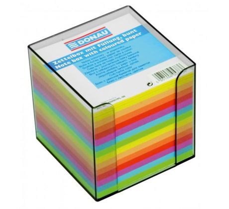 Poznámkový bloček kocka nelepená, 90x90x90 mm, neónové farby, dymová krabička