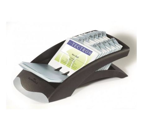 Stolový vizitkár na 200 vizitiek VISIFIX Desk VEGAS čierny/sivý