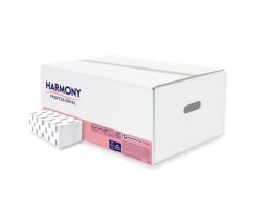 Papierové utierky skladané ZZ 2-vrstvové HARMONY professional, 100% celulóza, biele (20 bal.)