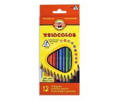 Trojhranné farebné ceruzky TRIOCOLOR 12ks