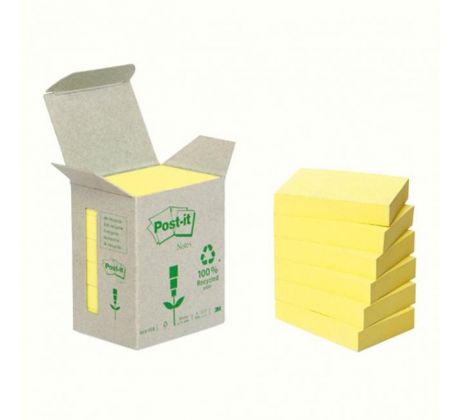 Bločky Post-it recyklované, 38x51 mm, žlté