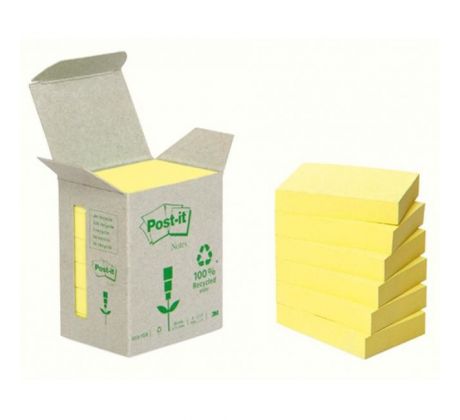 Samolepiaci bloček Post-it recyklované, 76x76 mm, žlté