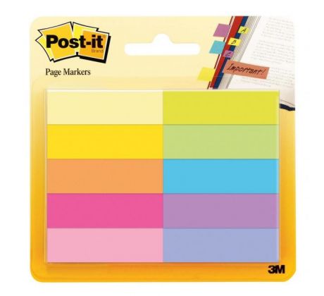 Záložky Post-it papierové, 15mm x 50 mm, 50 lístkov, 10 bločkov/balenie