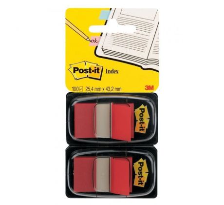 Záložky Post-it Index široké 25,4x43,2 červená 2ks