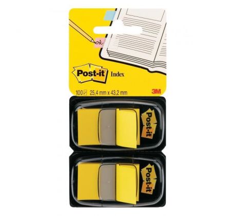 Záložky Post-it Index široké 25,4x43,2 žltá 2ks