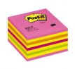 Samolepiaci bloček Post-it, 76 x 76 mm, neónová ružová, mix farieb