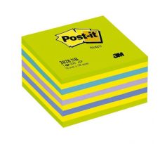 Samolepiaci bloček Post-it 76 x 76 mm, neónová zelená, mix farieb