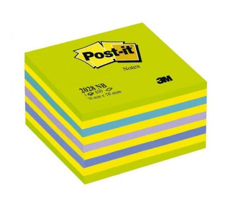 DARČEK - Samolepiaci bloček Post-it 76 x 76 mm, neónová zelená, mix farieb  - Objednaj 1 ks a dostaneš darček 1 ks Detské nožničky s guľatou špičkou, mäkká rukoväť ( Platí do 30.9.2025)