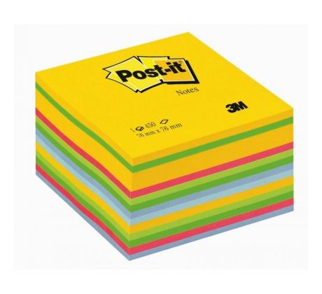 Samolepiaci bloček Post-it, 76x76 mm, mix farieb