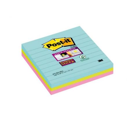 Samolepiaci bloček Post-it Super Sticky COSMIC, veľkosť 101x101 mm, 3 bločky po 70 lístkov