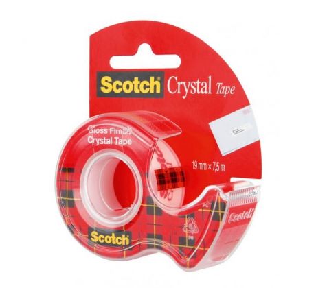 Lepiaca páska kryštálovo číra Scotch , 19 mm x 7,5 m, 1 rolka v zásobníku