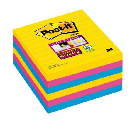Samolepiaci bloček Post-it Super Sticky CARNIVAL, veľkosť 101x 101 mm, 6 bločkov po 90 lístkov