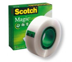 DARČEK - Lepiaca páska Scotch Magic neviditeľná popisovateľná 19 mm x 33 m v krabičke - Objednaj 3 ks a dostaneš darček 1 ks Dispenzor s páskou LUN zelený ( Platí do 31.5.2023)