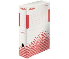 DARČEK - Archívny box Esselte Speedbox 100mm biely/červený - Objednaj 25 ks a dostaneš darček 1 ks Úložný box s vekom Esselte Home veľkosť M biely 3 ks ( Platí do 30.6.2022)