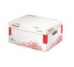 Archívna krabica Esselte Speedbox A4 so sklápacím vekom biela/červená 355×193×252 mm