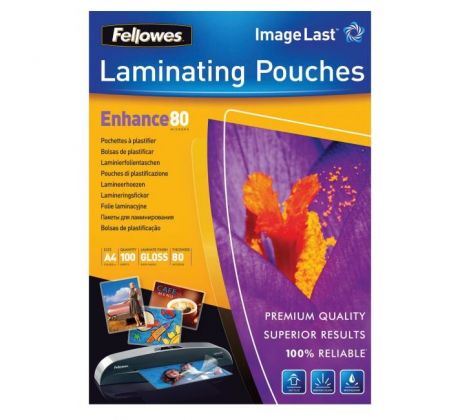 Laminovacie fólie Fellowes 216x303 A4 80mic