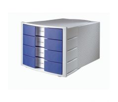 Zásuvkový box Impuls sivý/modrý