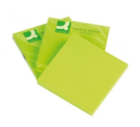 Samolepiaci bloček Q-CONNECT neónové 76x76mm zelené