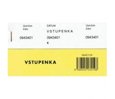 Vstupenka číslovaná 3-dielna, 100 listov