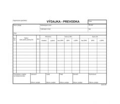 Výdajka - prevodka, A5, s DPH, samoprepis, s kartónovou obálkou a podložkou, 100 listov