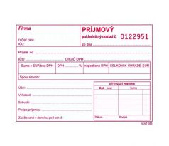 Príjmový pokladničný doklad s DPH, samoprepis, A6, číslovaný, 100 listov